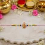 Hanuman Ji Designer Rakhi with Colorful Beads (1 Pc) - Image 6