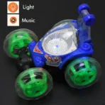 Rechargeable 360° Stunt Remote Control Car with 3D Lights & Music for Kids - Image 3