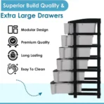 6-Layer Heavy-Duty Plastic Drawer Organizer Cabinet with Stone Texture Drawers - Image 3
