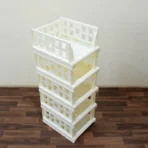 5 Layer Stackable Multifunctional Storage,for Clothes Foldable Drawer Shelf Basket Utility Cart Rack Storage Organizer Cart for Kitchen, Pantry Closet, Bedroom, Bathroom, Laundry (5 Layer 1 Pc) - Image 6