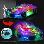 Rotating Transparent Gear Concept Car with Musical and 3D Flashing Lights Toy - Image 4