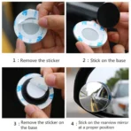Blind Spot Round Wide Angle Adjustable Convex Rear View Mirror - Pack of 2 - Image 5