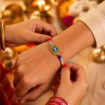 Colorful Evil Eye Designer Rakhi with Beads (1 Pc) - Image 3