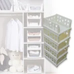 5 Layer Stackable Multifunctional Storage,for Clothes Foldable Drawer Shelf Basket Utility Cart Rack Storage Organizer Cart for Kitchen, Pantry Closet, Bedroom, Bathroom, Laundry (5 Layer 1 Pc) - Image 4