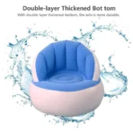 Kids inflatable sofa chair with backrest & Foot Air Pump (1 Set 85x74 Cm Approx) - Image 4