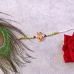 Hanuman Ji Designer Rakhi with Colorful Beads (1 Pc) - Image 4