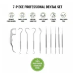7 IN 1 STAINLESS STEEL TOOTHPICK FLOSSIER SET (1 SET / With Case) - Image 5