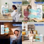 Electric Fan Desktop Double-Head Powerful Air (1 Pc / With Remote / Plug and Play) - Image 3