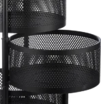 Compact Round 2-Layer Kitchen Trolley with Ventilated Mesh Baskets & Four Swivel Wheels - Image 3