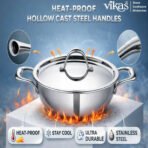 Vikas Triply Kadai with Lid Heavy Duty Cooking Kadai - Image 5