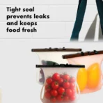 Silicone Food Storage Bags - Set of 3 Keepers for Fruits, Vegetables, Snacks - Image 3