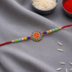 Om Designer Rakhi with Multicolor Beads (1 Pc)