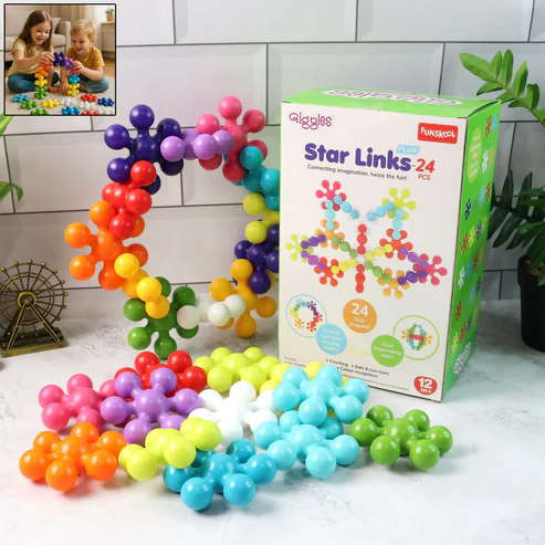 3TAnNnjON6 Funskool Giggles Star Links Plus – 24 Pieces Educational Building Toy Set for Kids - Image 1