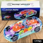 Rotating Transparent Gear Concept Car with Musical and 3D Flashing Lights Toy - Image 7
