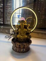 Buddha Water Fountain with LED Ring Light Decorative Tabletop - Image 2