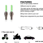 LED Flash Light lamp tyre Wheel Valve Sealing caps (2 Pc / Mix Color) - Image 7