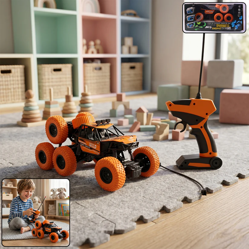 6-WheelRemoteControlcar-01 Rock Climber Car, 8 Wheels Climbing Car (1 Set / Remote Battery Not Included) - Image 1