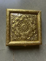 Handcrafted Golden Embossed Floral Mandala Design Metal Jewelry Box - Image 4