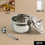 Premium Stainless Steel Ghee Pot (1 Set) - Image 3