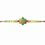 Multicolor Floral Star Kundan Designer Rakhi - Image 2