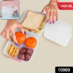 1 Large and 3 Small -Compartment 1400 ML Multipurpose Lunch Box (1400 ML / 1 Pc) - Image 6