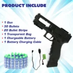 Rechargeable Soft Bullet Toy Gun Set with 30 Bullets and Dual Manual Auto Firing Mode - Image 3