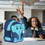 Cute Blue Elephant Kids Backpack for Boys & Girls - Image 3