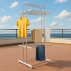 Foldable Cloth Drying Stand with Wheels - Image 3