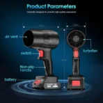 High-Power Cordless Leaf Blower Fan with Rechargeable Battery (1 Pc) - Image 6