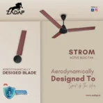 Zadap STROM 1200mm High Speed BLDC Ceiling Fan with Remote(Matt Brown) - Image 6