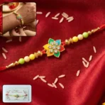 Multicolor Floral Star Kundan Designer Rakhi - Image 4