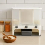 Easy Flow Cereal Dispenser for Kitchen 3 in 1 Push Button Wall Mount Container - Image 3