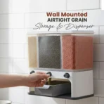 Easy Flow Cereal Dispenser for Kitchen 3 in 1 Push Button Wall Mount Container - Image 2