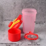 Supermom Plastic Premium Booster Gym Shaker Bottle with Mixing Ball (550ml / 1 Pc) - Image 5