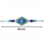 Turquoise Evil Eye Hexagon Designer Rakhi - Image 4