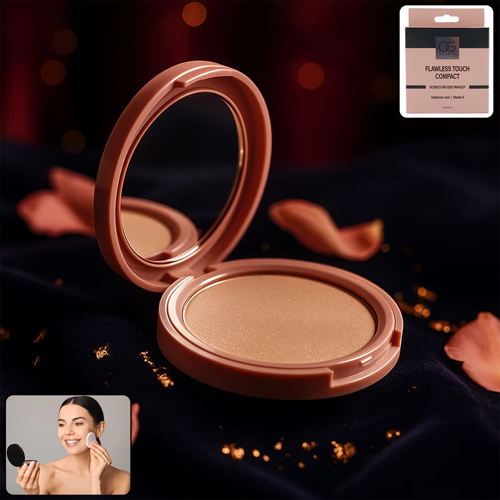 HazelnutCompact-WoSKU-01 OG Beauty Hazelnut Flawless Touch Compact Powder (9 GM / 1 Pc) - Image 1