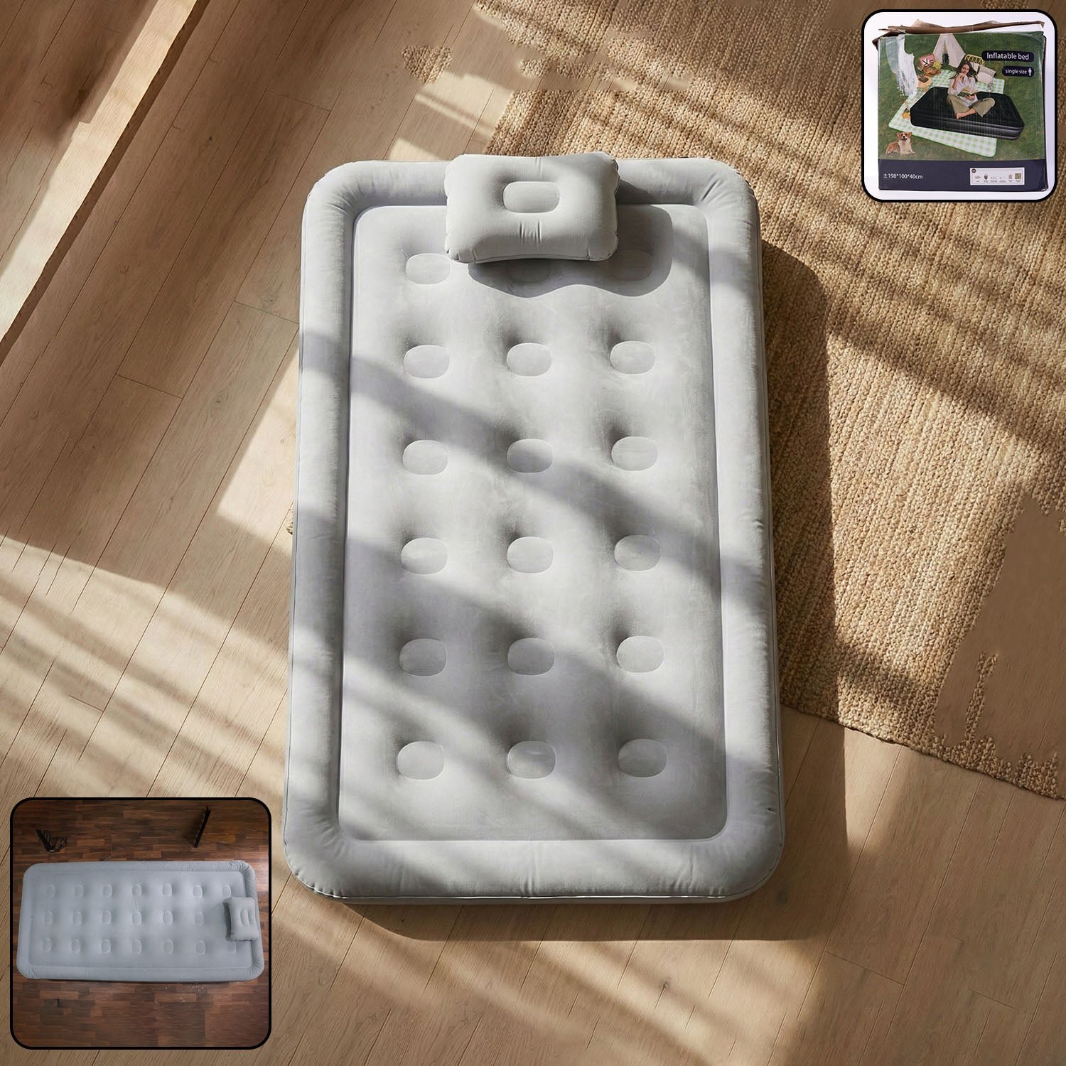 InflatableBed-WOSKU-01 Portable Inflatable Bed Folding Lazy Bed (198x100x40 Cm / 1 Pc) - Image 1