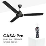 ZADAP CASA-Pro 1200mm BLDC Ceiling Fan with Remote | 28W Energy Saving | High Speed 390 RPM (Smoke Brown) - Image 3
