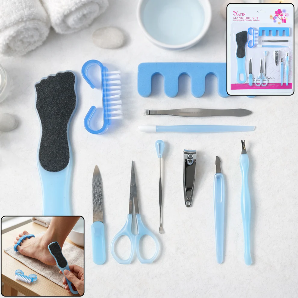 ManicuresetToolKit-WOSKU-01 11 in 1 Manicure Pedicure Grooming Kit Nail Care Set (1 Set) - Image 1