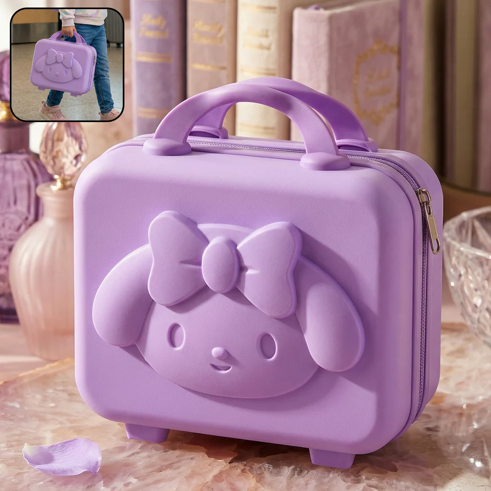 Mini-Luggage-1 Kids Bear-Shaped Hard Shell Storage Carry Case with Handle (Mix Design) - Image 1