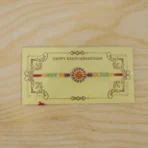 Om Designer Rakhi with Multicolor Beads (1 Pc) - Image 5