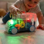 Kids Transparent Musical Light-Up School Bus Toy (1 Pc) - Image 3