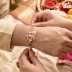 Radha Krishna Devotional Designer Rakhi - Image 2
