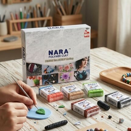 NARA Polymer Clay Multi Color DIY Craft Modeling Clay Kit for Art & Jewelry Making (40pc, 18 Colour)