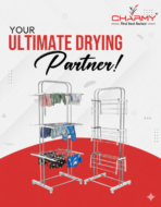 Foldable Cloth Drying Stand with Wheels - Image 2