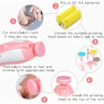 Electric Baby Nail Trimmer with Grinding Heads for Newborn Infant and Toddler - Image 5