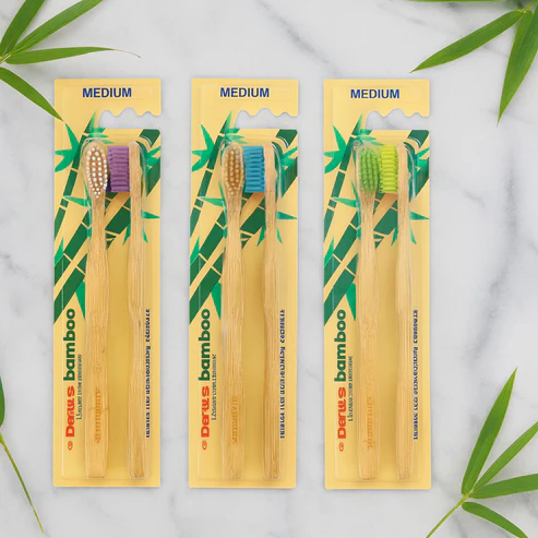 bamboobrush1 Eco-Friendly Bamboo Toothbrush Twin Pack (12 Packets × 24 Pieces) - Image 1