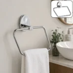 Wall Mounted Square Towel Ring Holder Bathroom Napkin Hanger