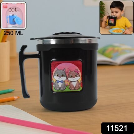 1 Pc Apex Cat Mug – 250 ml Stainless Steel Insulated Inner with Cute Cat Print
