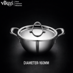 Vikas Triply Kadai with Lid Heavy Duty Cooking Kadai - Image 2